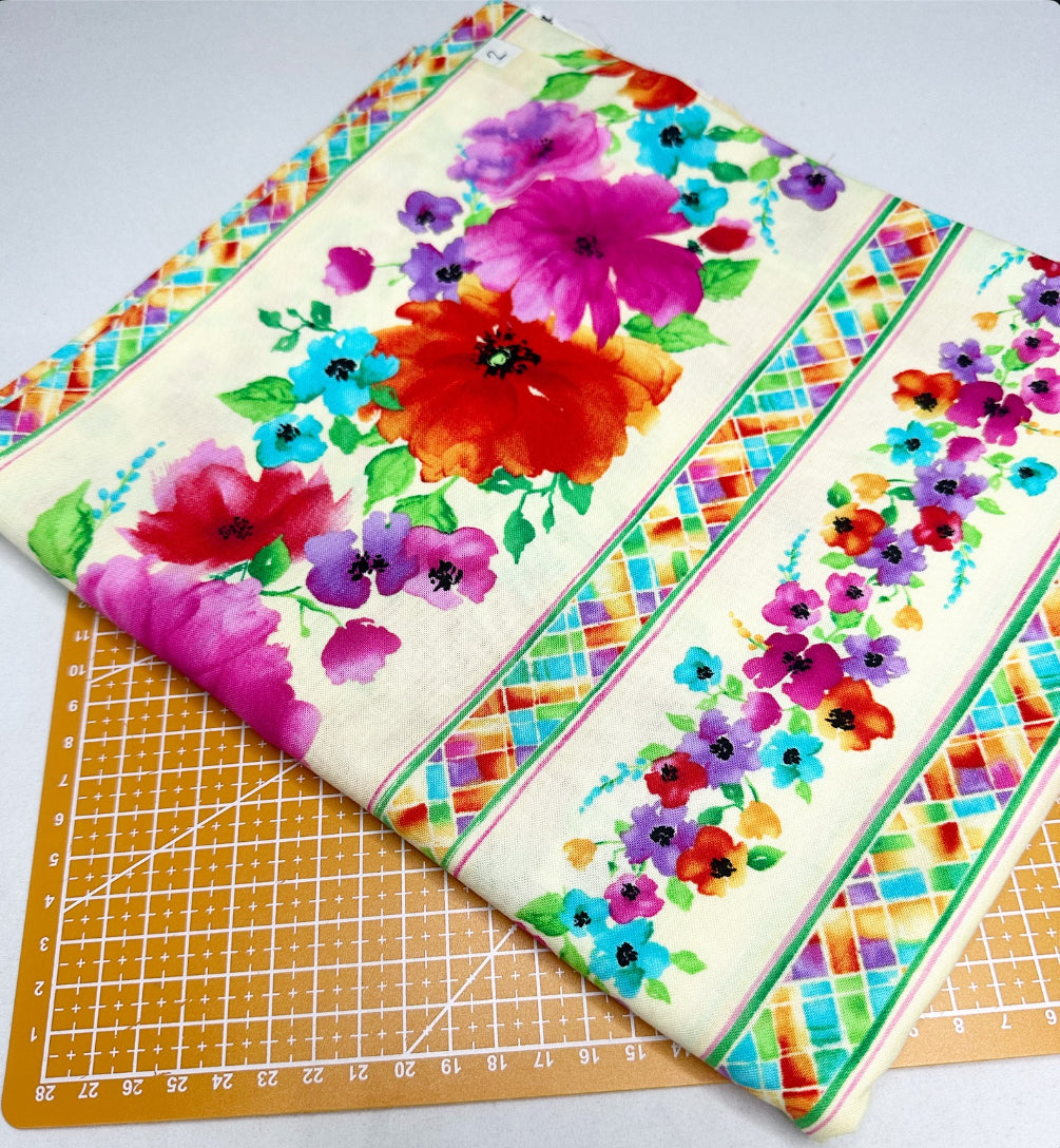 Flower Watercolor Print Woven Fabric