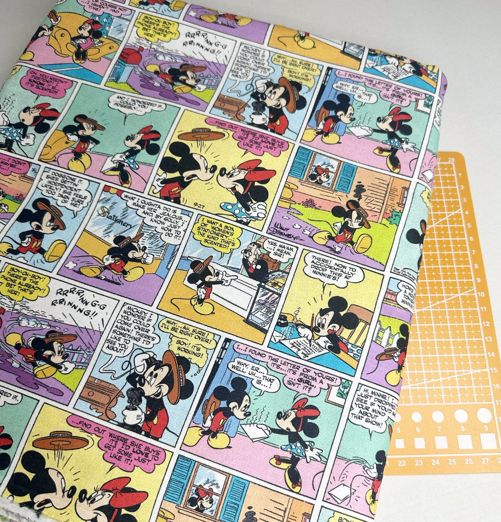 Mickey Comics Print Woven Fabric