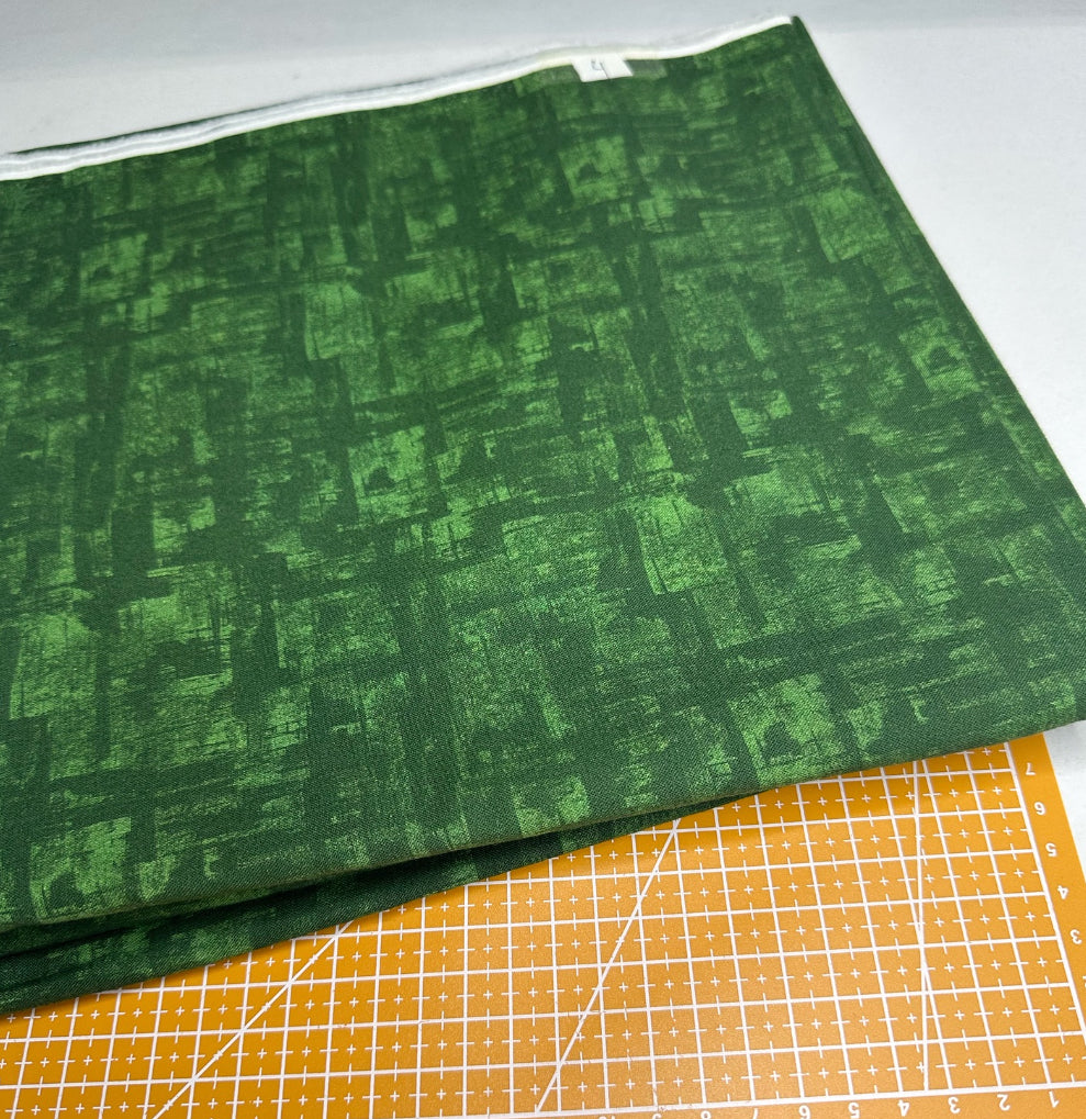 Green Textured Print Woven Fabric