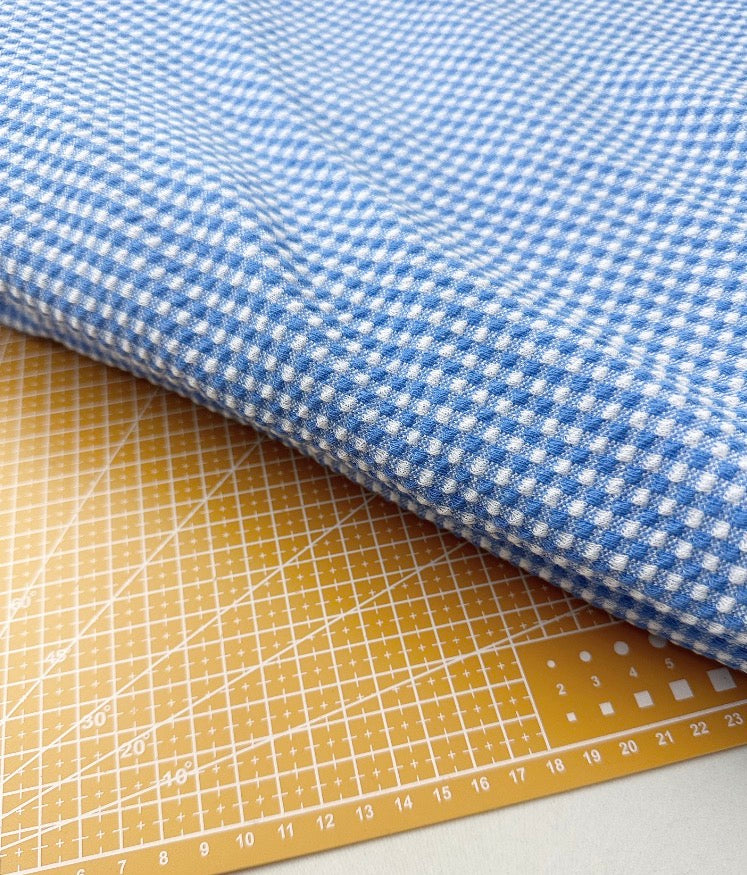 Green Gingham Jacquard Cotton Stretch