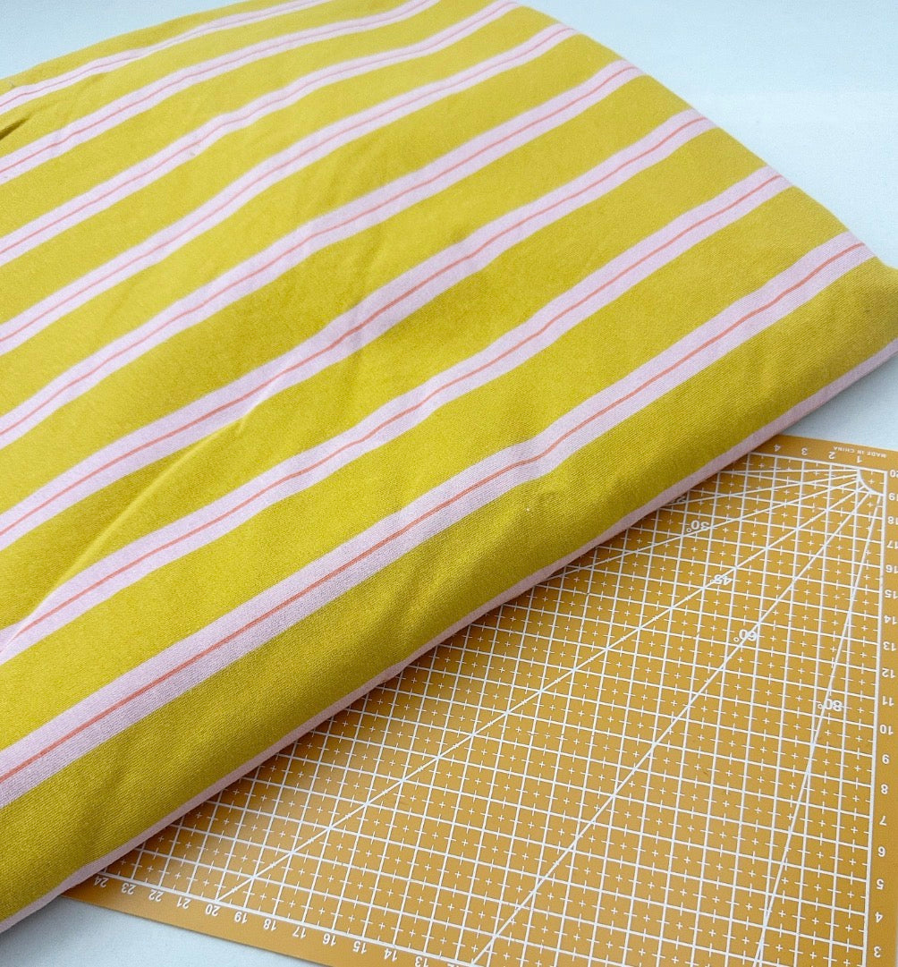 Stripes Cotton Span French Terry Stretch
