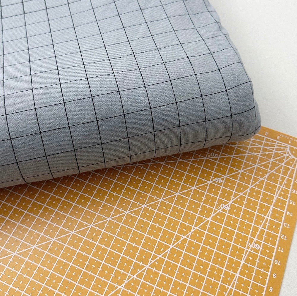 Grid Cotton Span French Terry Stretch