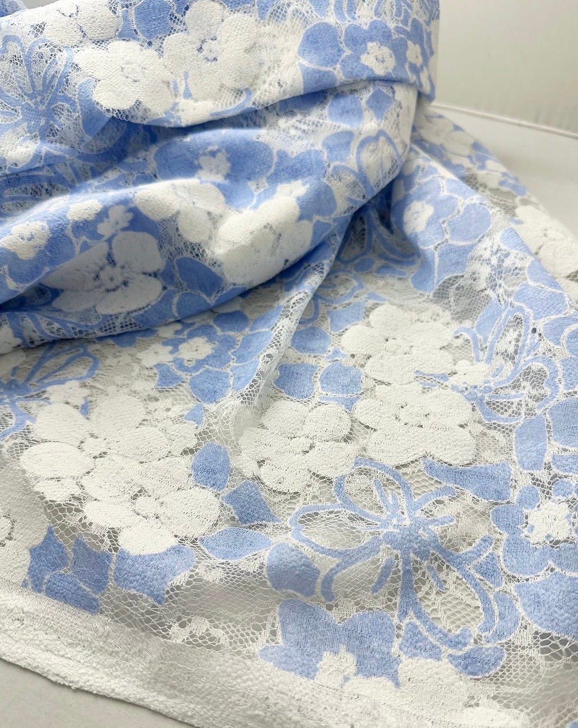 Blue Floral Lace