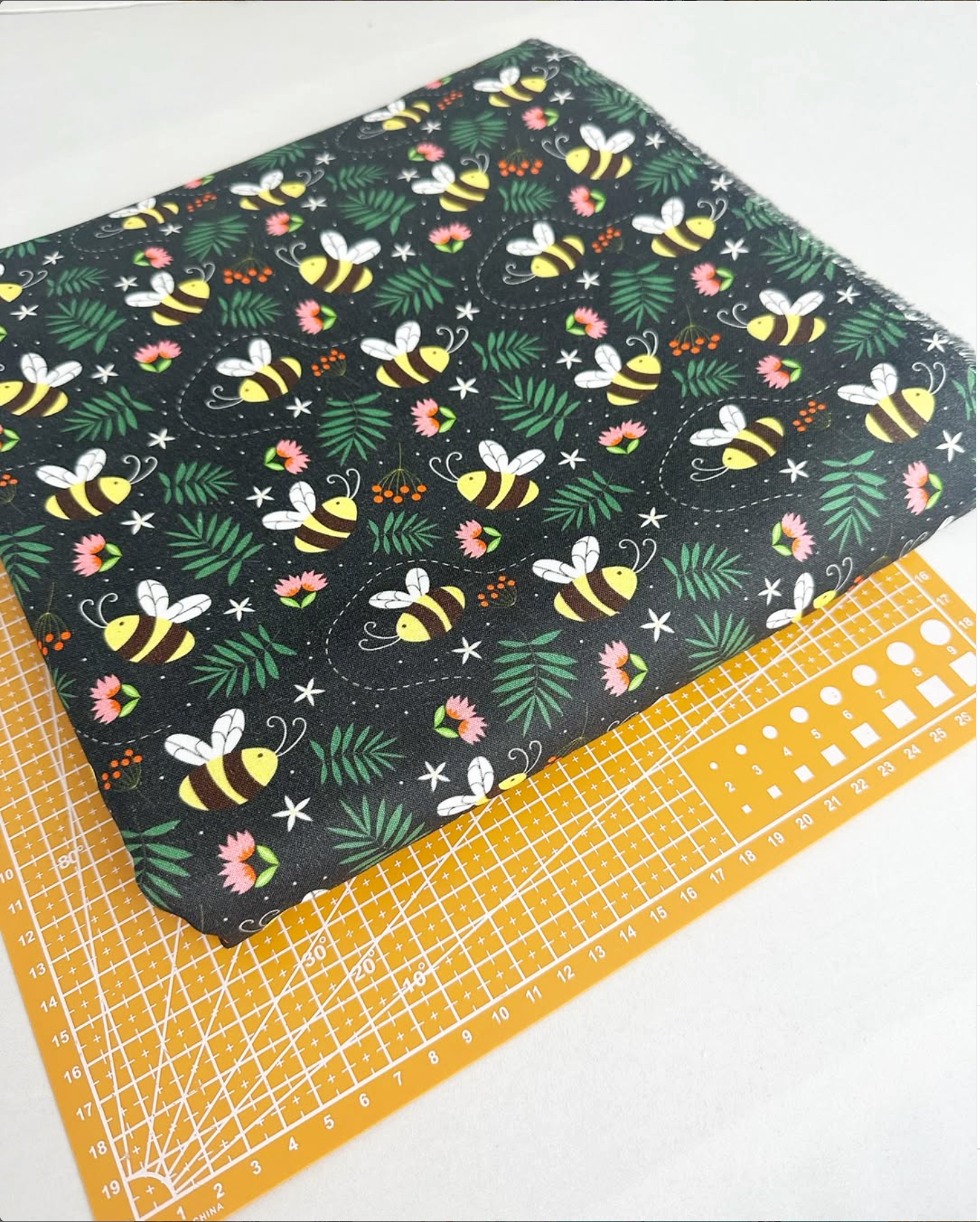 Bee Print Woven Cotton Fabric