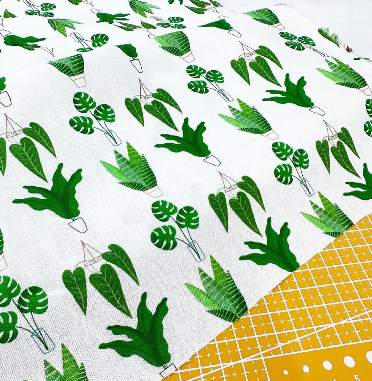 Plants Print Woven Fabric